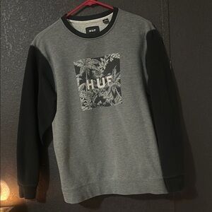 HUF Gray and Black Sweatshirt with Graphic Design